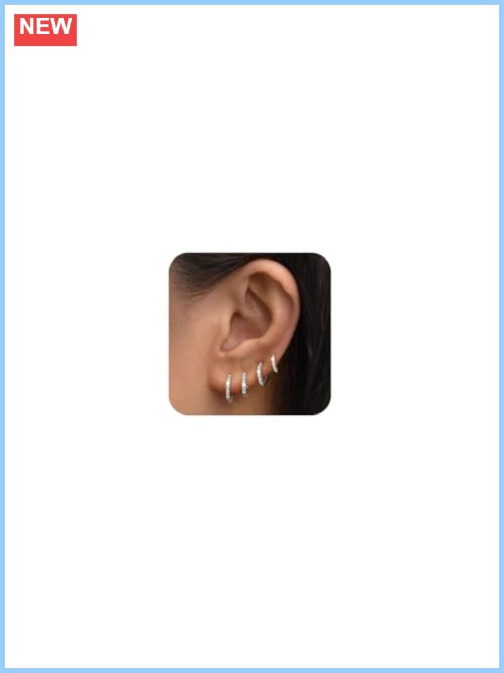 Sterling Silver Plated Cubic Zirconia Small Huggie Hoop Earrings Set
